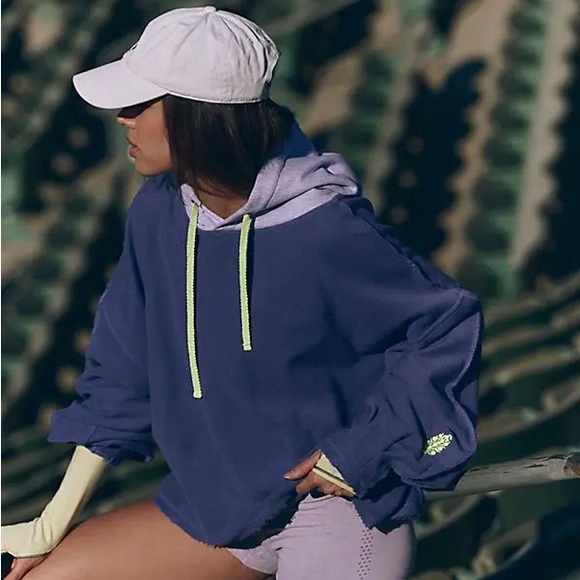 NWT Free People x FP Movement End Game Hoodie in Blue Combo - Picture 15 of 15